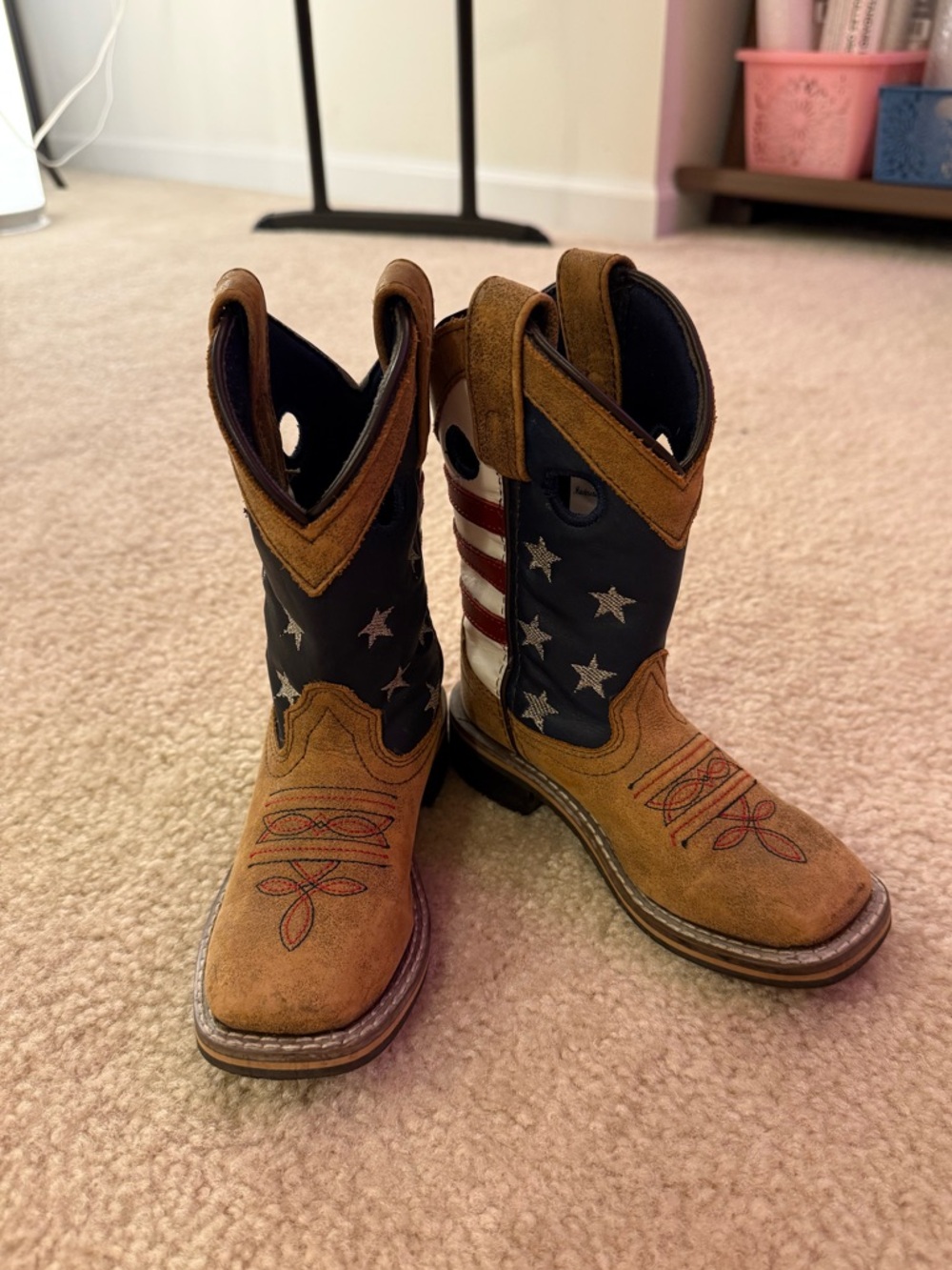 Masterson Kids American Flag Western Boots - Size 8.5